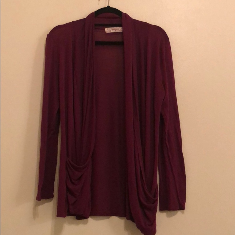 Purple cardigan